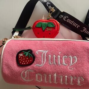 Juicy Couture Sweet N Juicy Apple Mini Barrel Bag w Strawberry Coin Pouch -- NWT